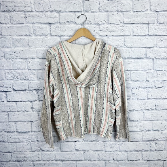 Billabong Pattern Lace Up Hoodie Beach Casual L - Picture 4 of 7